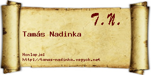 Tamás Nadinka névjegykártya